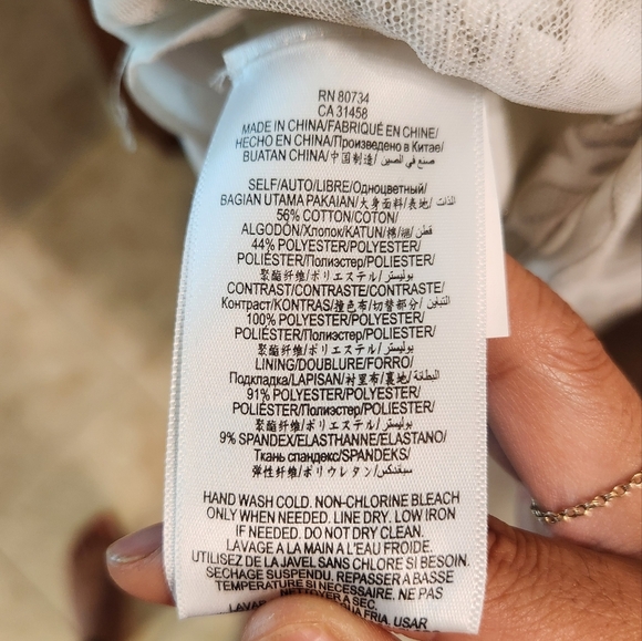 BCBGMaxAzria Everlie White Ivory Lace Sheer Floor Length Geometric Dress - Picture 7 of 14